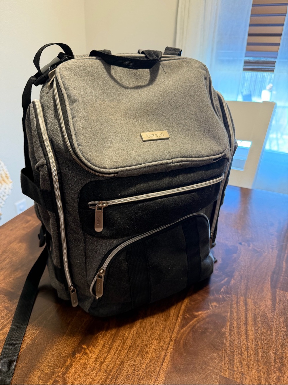 Brezza Gray & Black Diaper Bag